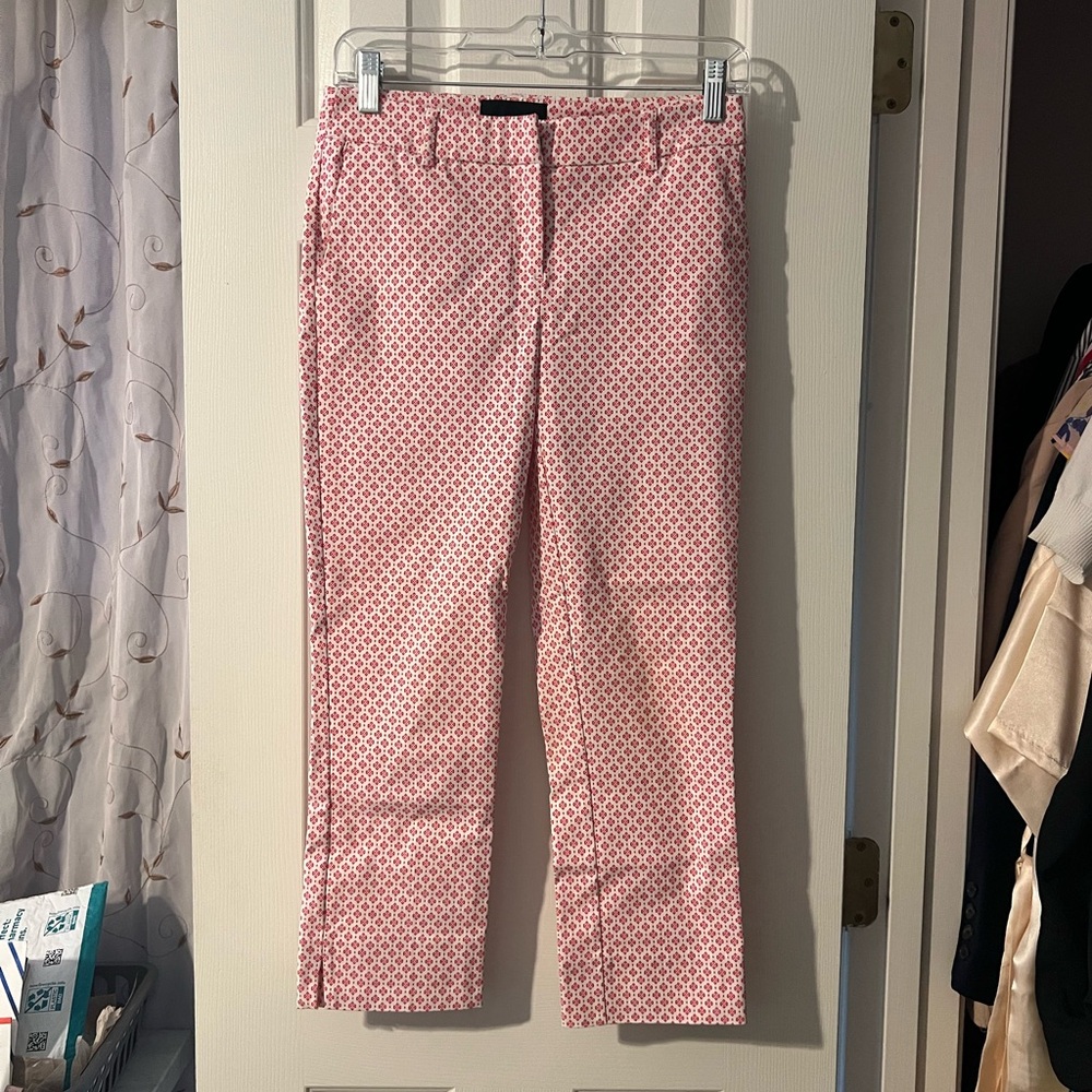 Cynthia Rowley Pink and White Patterned Cropped Pants